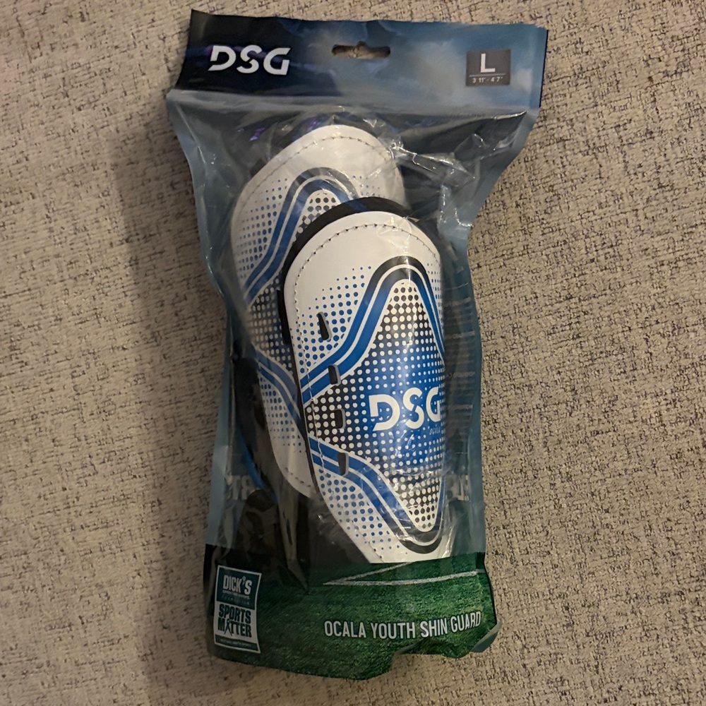DSG Kids Blue and White Shin Guards